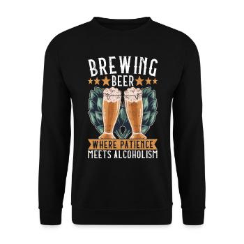 Brassage de bière Brassage de bière - Sweat-shirt Unisexe - noir - Devant - Alina (178cm) & Michal (187cm)