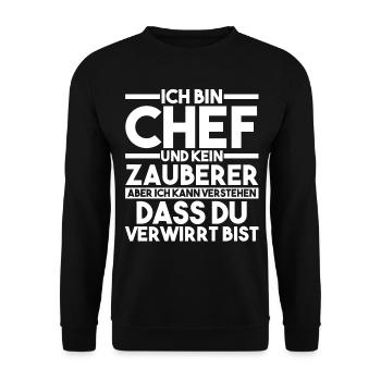 Arbeit Kollegen Büro Teamleiter Führungskraft Chef - Unisex Pullover - Schwarz - Vorne - Alina (178cm) & Michal (187cm)