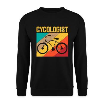Radfahrer Biker MTB: Stilvolles Retro-Design - Unisex Pullover - Schwarz - Vorne - Alina (178cm) & Michal (187cm)