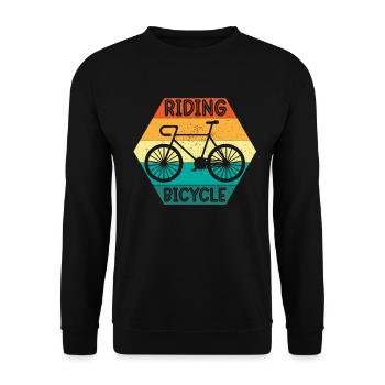 Sporty retro bike design for bikers cyclists - Unisex Sweatshirt - black - Front - Alina (178cm) & Michal (187cm)