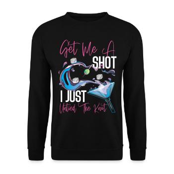 Happy Divorce Party Get Me A Shot - Unisex Sweatshirt - black - Front - Alina (178cm) & Michal (187cm)