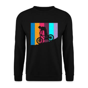 Retro Bike MTB: Mountain Adventure Offroad Downhill - Sweat-shirt Unisexe - noir - Devant - Alina (178cm) & Michal (187cm)