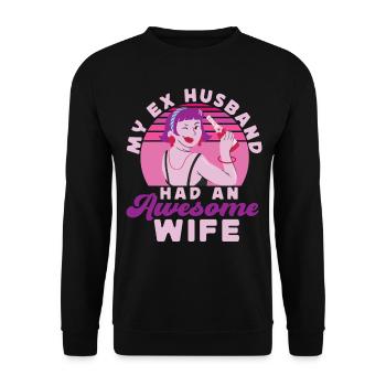 Happy Divorce Party My Ex Husband - Unisex Sweatshirt - black - Front - Alina (178cm) & Michal (187cm)