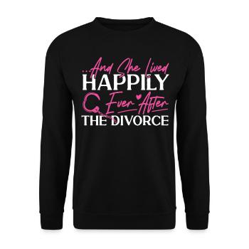 Happy Divorce Party ... And She Lived - Unisex Sweatshirt - black - Front - Alina (178cm) & Michal (187cm)