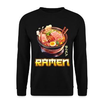 Anime Ramen Noodles - Unisex Sweatshirt - black - Front - Alina (178cm) & Michal (187cm)