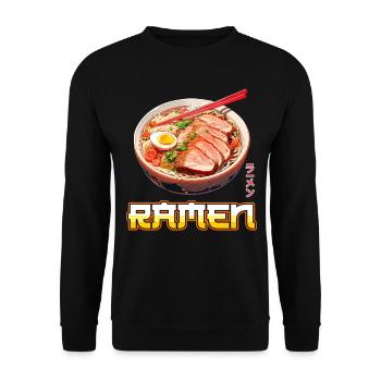 Anime Ramen Noodles - Unisex Sweatshirt - black - Front - Alina (178cm) & Michal (187cm)