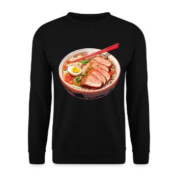 Anime Ramen Noodles - Unisex Sweatshirt - black - Front - Alina (178cm) & Michal (187cm)