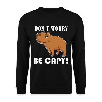 Capybara Animal Saying - Unisex Sweatshirt - black - Front - Alina (178cm) & Michal (187cm)