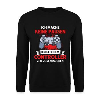 Zocker Geschenk Junge Gamer Controller Zocken - Unisex Pullover - Schwarz - Vorne - Alina (178cm) & Michal (187cm)