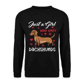 Teckel Cadeau Dixie Viennese Doxie Teckel - Sweat-shirt Unisexe - noir - Devant - Alina (178cm) & Michal (187cm)