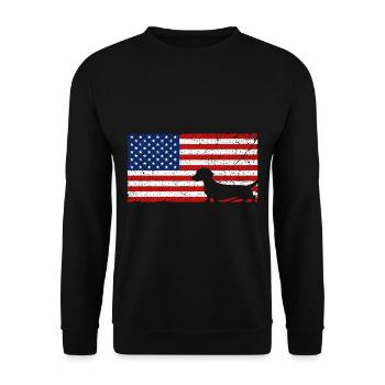Dachshund Gift Dixie Viennese Doxie Dachshund - Unisex Sweatshirt - black - Front - Alina (178cm) & Michal (187cm)