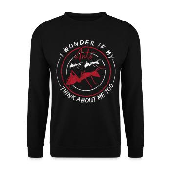 I Wonder If My Ants Think About Me Too Ameisen - Unisex Sweatshirt - black - Front - Alina (178cm) & Michal (187cm)