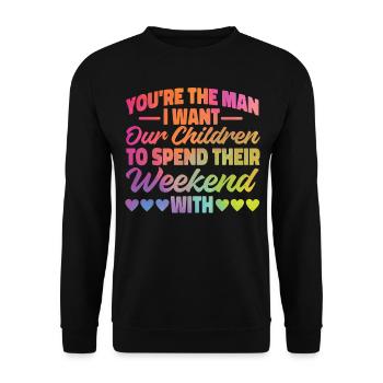 Happy Divorce Party You’re The Man - Sweat-shirt Unisexe - noir - Devant - Alina (178cm) & Michal (187cm)