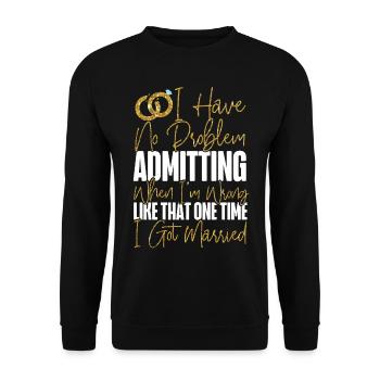 Happy Divorce Party I Have No - Unisex Sweatshirt - black - Front - Alina (178cm) & Michal (187cm)