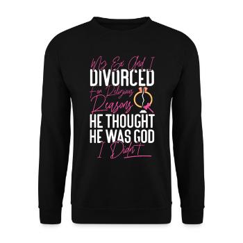 Bonne fête de divorce Mon ex et moi - Sweat-shirt Unisexe - noir - Devant - Alina (178cm) & Michal (187cm)