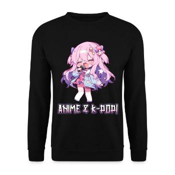 Anime and K-Pop Korean Pop Music Kpop - Unisex Sweatshirt - black - Front - Alina (178cm) & Michal (187cm)