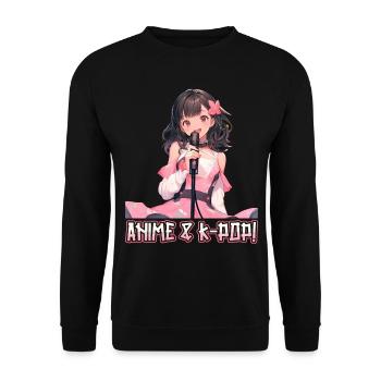 Anime and K-Pop Korean Pop Music Kpop - Unisex Sweatshirt - black - Front - Alina (178cm) & Michal (187cm)
