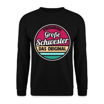 Geschwister Schwestern Schwester - Unisex Pullover - Schwarz - Vorne - Alina (178cm) & Michal (187cm)
