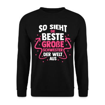 Geschwister Schwestern Schwester - Unisex Pullover - Schwarz - Vorne - Alina (178cm) & Michal (187cm)