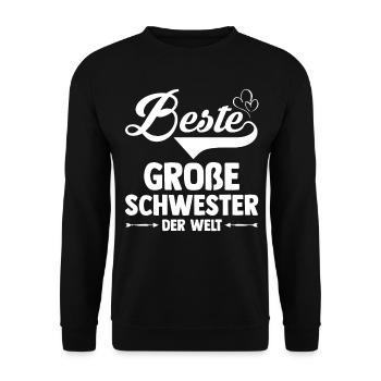 Geschwister Schwestern Schwester - Unisex Pullover - Schwarz - Vorne - Alina (178cm) & Michal (187cm)