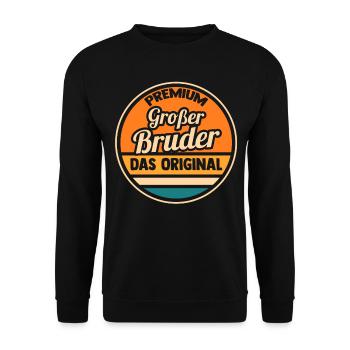 Geschwister Brüder Bruder - Unisex Pullover - Schwarz - Vorne - Alina (178cm) & Michal (187cm)