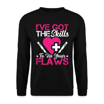 Plastic Surgeon Fix Your Mistakes - Unisex Sweatshirt - black - Front - Alina (178cm) & Michal (187cm)