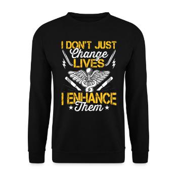 Plastic surgeon doesn't change lives - Unisex Sweatshirt - black - Front - Alina (178cm) & Michal (187cm)