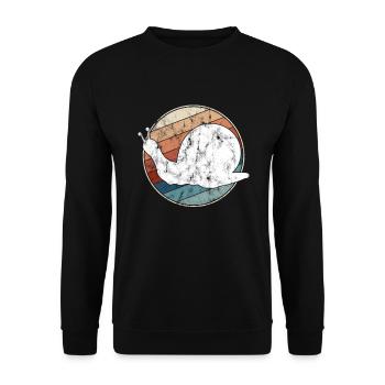 Snail Retro - Unisex Sweatshirt - black - Front - Alina (178cm) & Michal (187cm)