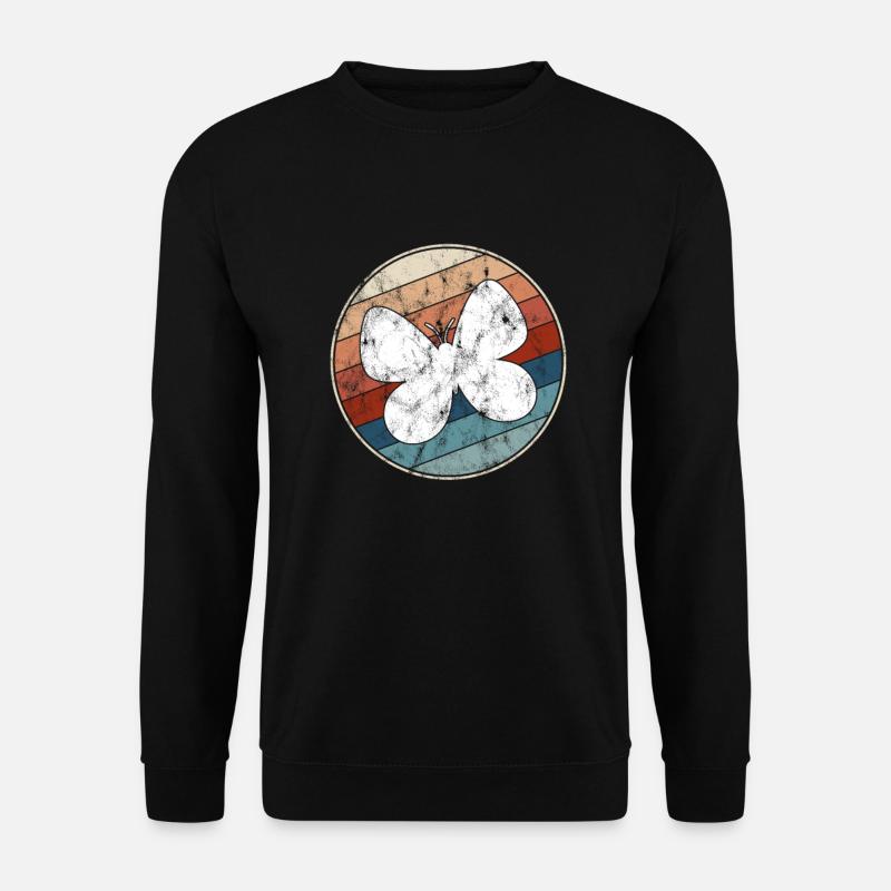 Schmetterling Retro - Unisex Pullover - Schwarz