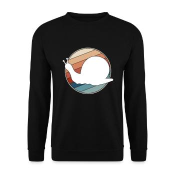 Snail Retro - Unisex Sweatshirt - black - Front - Alina (178cm) & Michal (187cm)