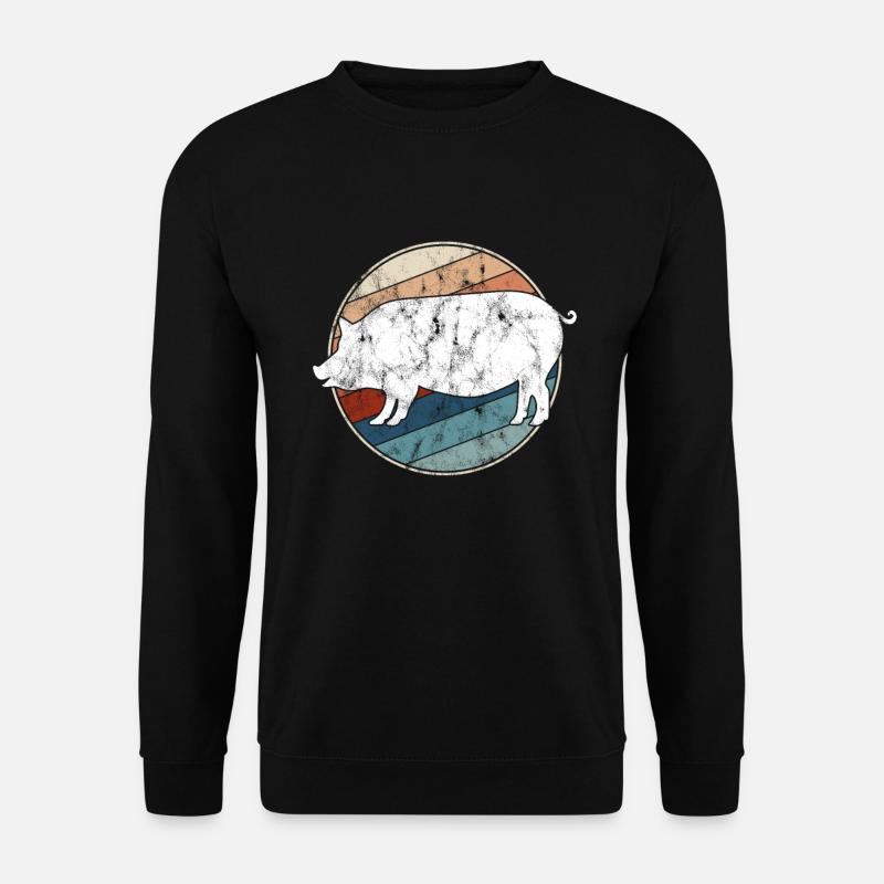 Cochon Rétro - Sweat-shirt Unisexe - noir