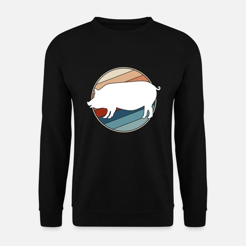 Cochon Rétro - Sweat-shirt Unisexe - noir