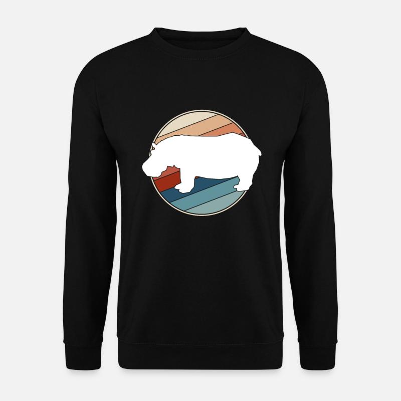 Hippopotame rétro - Sweat-shirt Unisexe - noir