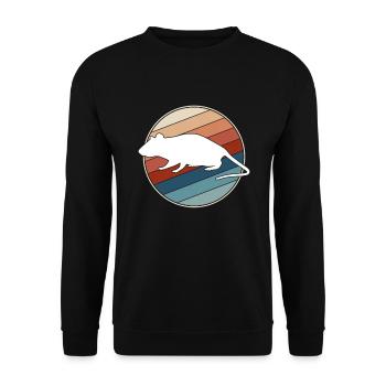 Maus Retro - Unisex Pullover - Schwarz - Vorne - Alina (178cm) & Michal (187cm)