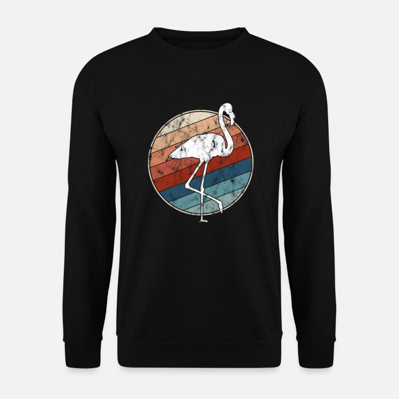 Flamingo Retro - Unisex Pullover - Schwarz