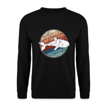 Fish Retro - Unisex Sweatshirt - black - Front - Alina (178cm) & Michal (187cm)