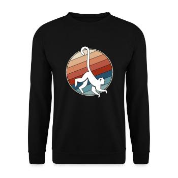Singe Rétro - Sweat-shirt Unisexe - noir - Devant - Alina (178cm) & Michal (187cm)