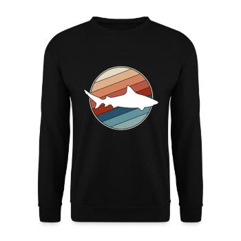 Requin rétro - Sweat-shirt Unisexe - noir - Devant - Alina (178cm) & Michal (187cm)