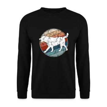 Hund Retro - Unisex Pullover - Schwarz - Vorne - Alina (178cm) & Michal (187cm)