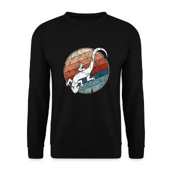 lézard rétro - Sweat-shirt Unisexe - noir - Devant - Alina (178cm) & Michal (187cm)