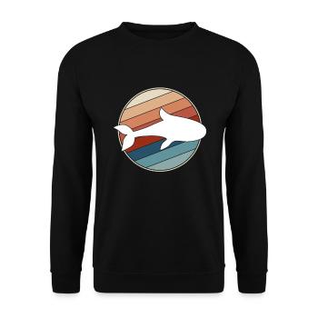 Fish Retro - Unisex Sweatshirt - black - Front - Alina (178cm) & Michal (187cm)