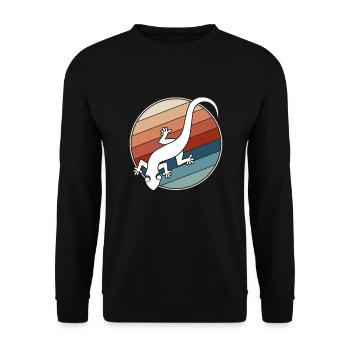lézard rétro - Sweat-shirt Unisexe - noir - Devant - Alina (178cm) & Michal (187cm)