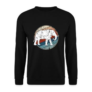 Elefant retro - Unisex Pullover - Schwarz - Vorne - Alina (178cm) & Michal (187cm)