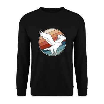 Adler Retro - Unisex Pullover - Schwarz - Vorne - Alina (178cm) & Michal (187cm)