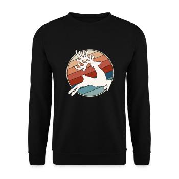 Moose Retro - Sweat-shirt Unisexe - noir - Devant - Alina (178cm) & Michal (187cm)