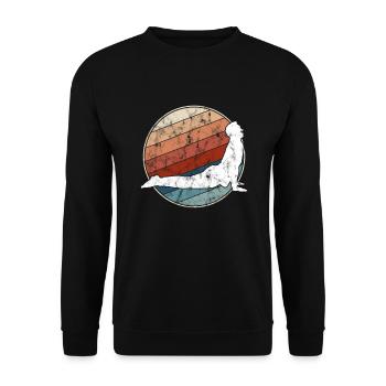 Yoga Retro - Unisex Pullover - Schwarz - Vorne - Alina (178cm) & Michal (187cm)