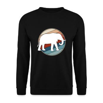 Elefant retro - Unisex Pullover - Schwarz - Vorne - Alina (178cm) & Michal (187cm)