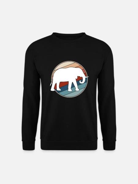 Elefant retro - Unisex Pullover - Schwarz