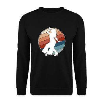 Chanteur Rétro - Sweat-shirt Unisexe - noir - Devant - Alina (178cm) & Michal (187cm)