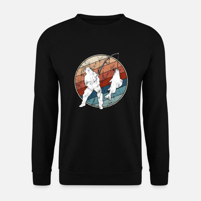 Angeln Retro - Unisex Pullover - Schwarz